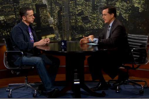 Ruby Ryder shares Steven Colbert and Dan Savage talking about pegging