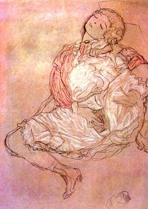 Courtesy of Wikimedia Commons: Masturbation by Klimt, drawing 1913